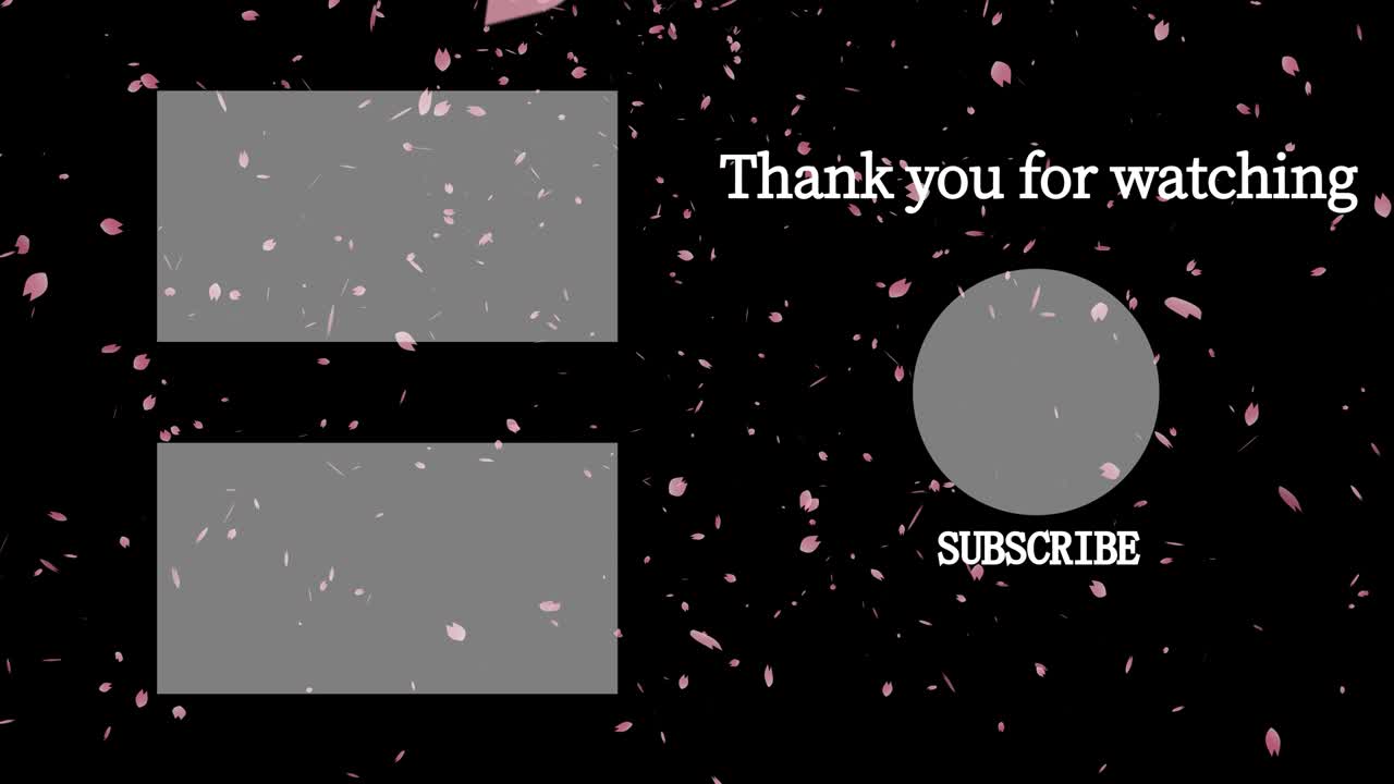 체리 꽃 잎자루 입자 끝 카드 끝 화면 모션 그래픽