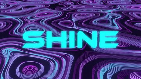 shine text over abstract animation of neon concentric circles