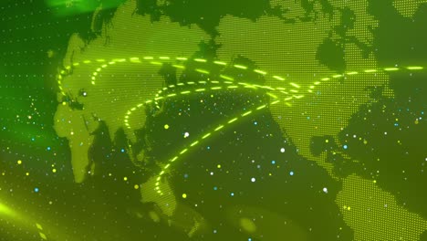 mapa del mundo animación de conexión a la red digital