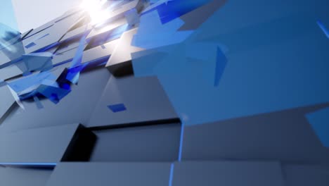 noticias de negocios digitales cuadrícula 3d fondo azul