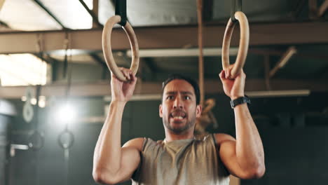 fitness, gymnastics and man doing a pull up