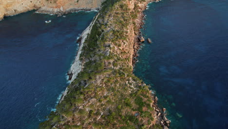 aerial view of the famous punta de sa foradada in cala de sa costa brava, mallorca spain