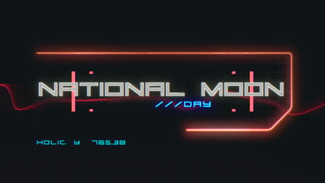 national moon day on digital screen with hud elements