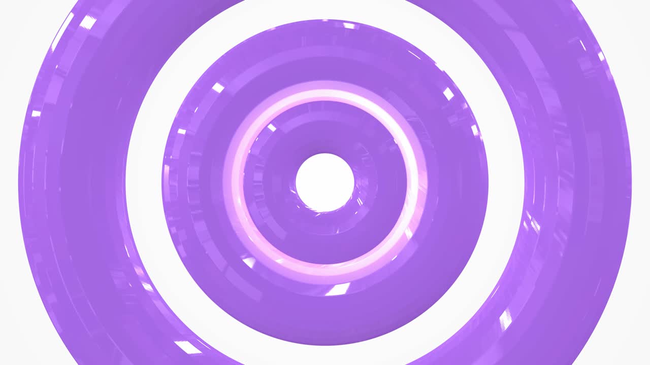 Círculos abstractos de cristal líquido morado pastel. Metraje en bucle continuo
