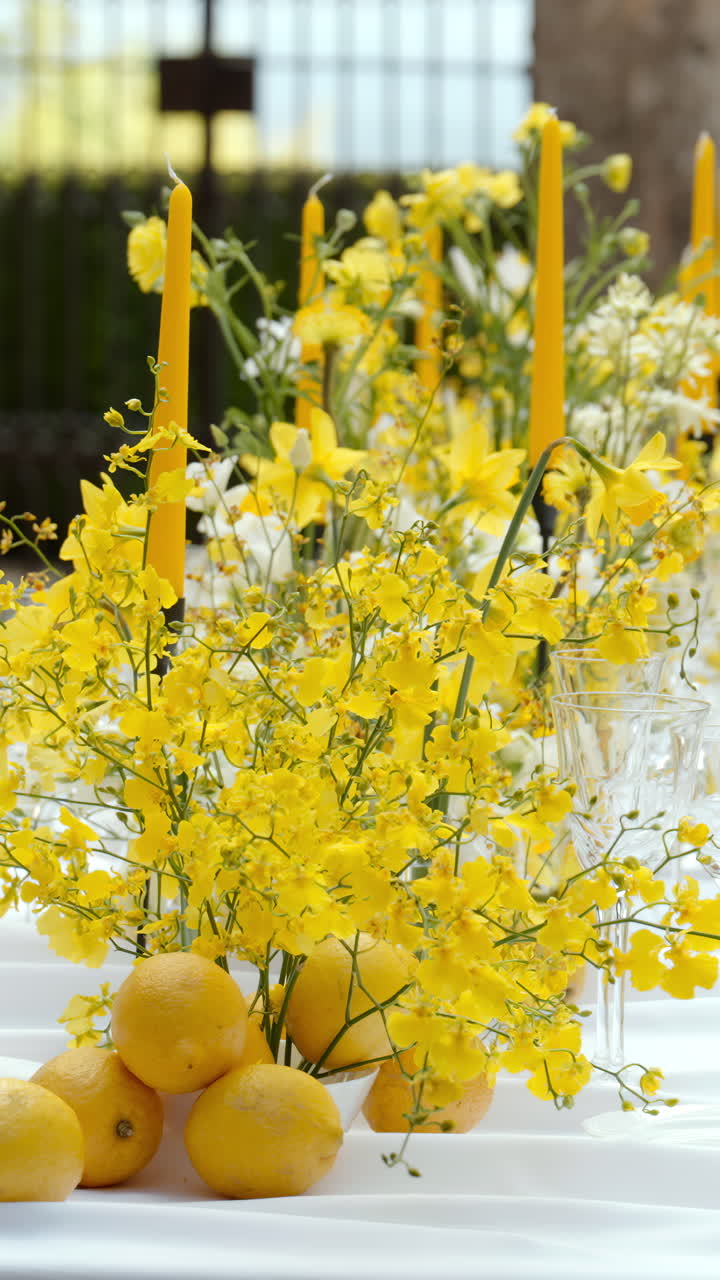Elegant Yellow Floral Table Setting