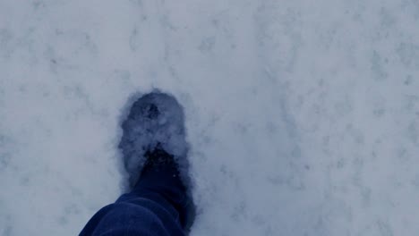 Cayendo-En-El-Hielo-De-La-Nieve-Mientras-Intenta-Pasar-Caminando-Gopro-Pov