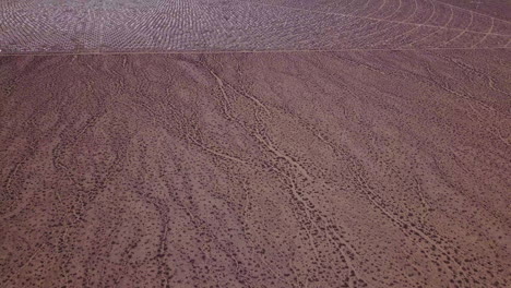 drone wide shot tilt up of solar field