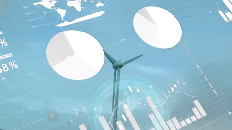 animation of data processing over wind turbine