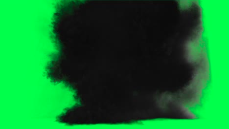 dark smoke explosion on green screen