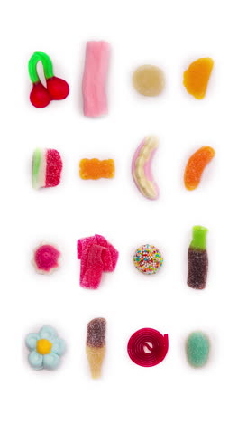 sweets and candies in vertical