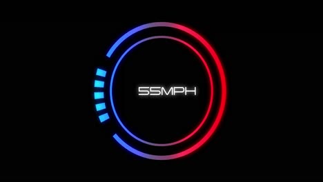 animation of car speedometer on black background