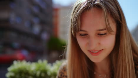 smiling young woman outdoors