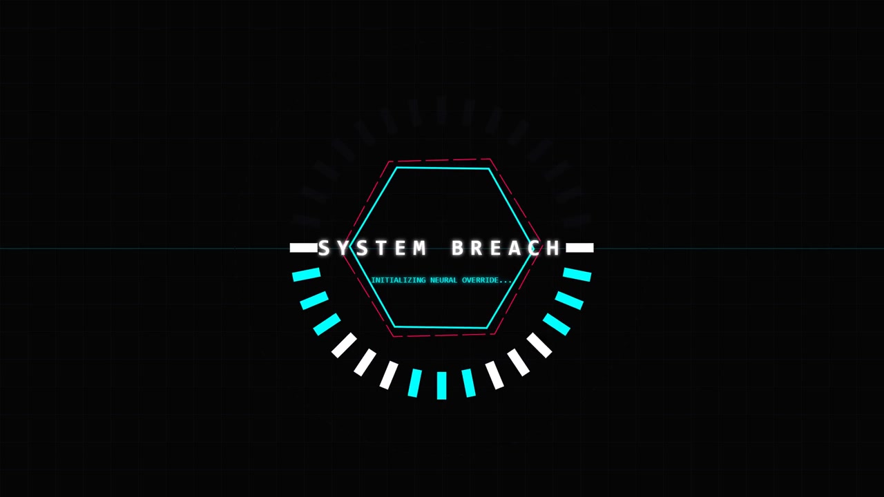 Digital System Breach Warning Interface Animation