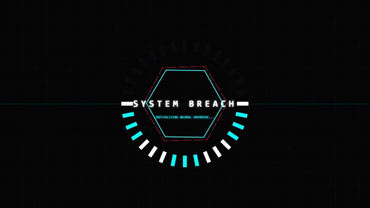 Digital System Breach Warning Interface Animation