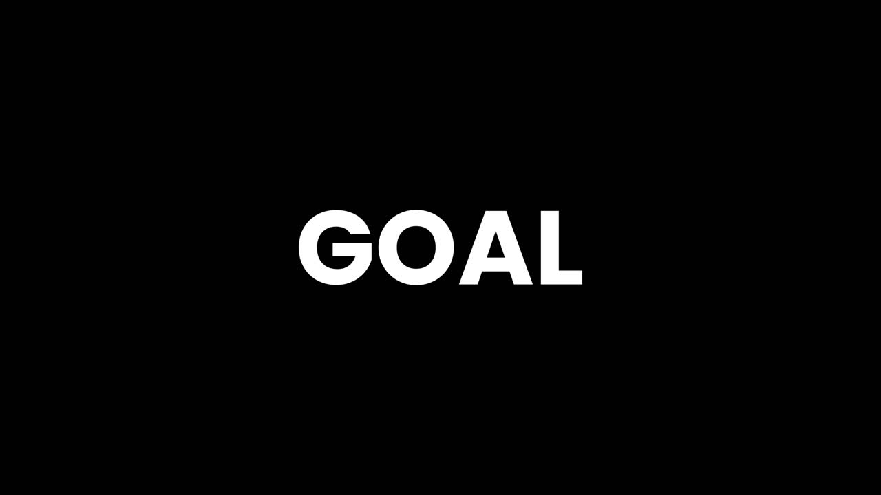 Animated Goal Text Appearing with Glowing Effect