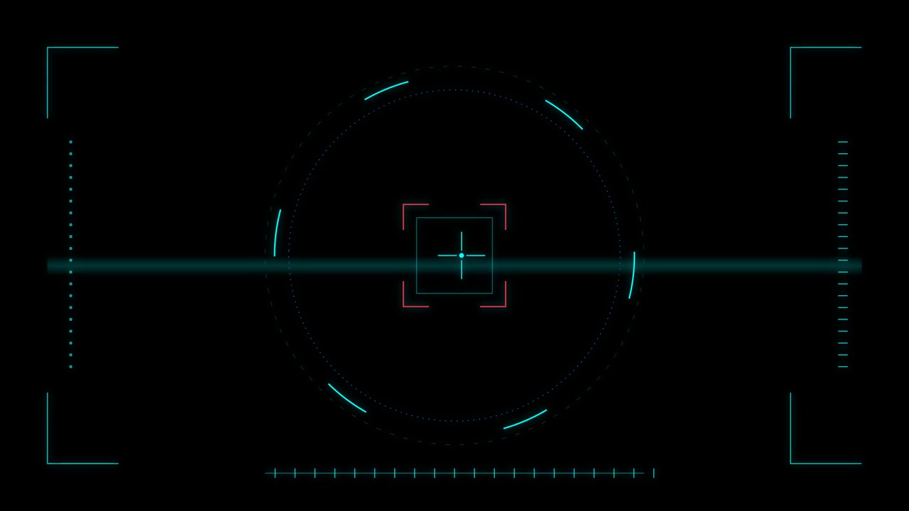 Digital HUD Interface With Scanning Reticle and Data Elements