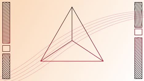 wavy lines over triangle moving against brown background