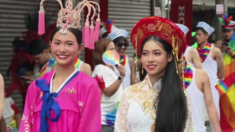 pride parade in traditional attire