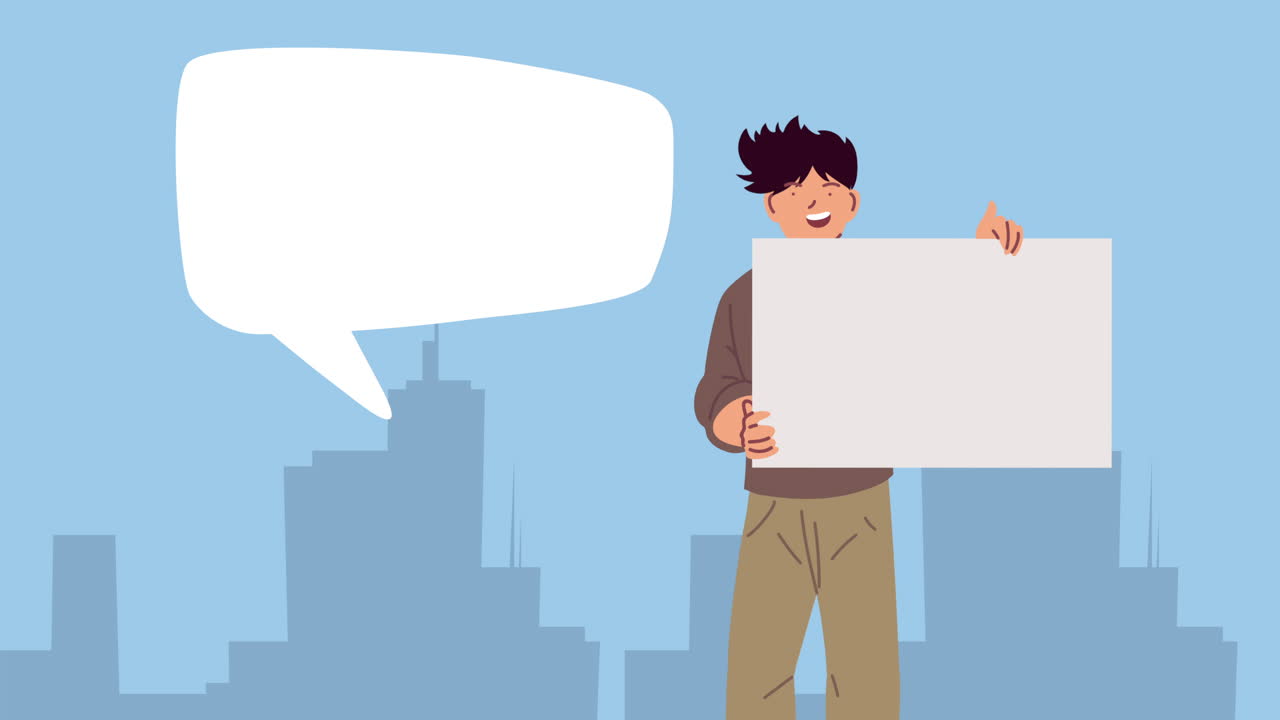 Person Holding a Sign in the City