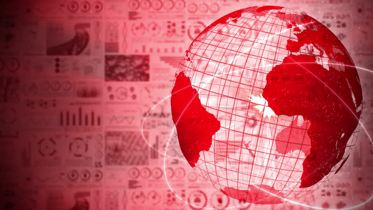 pandemia de infección. tierra global con puntos rojos de infección. holograma médico elementos de datos digitales gráfico. control infeccioso. vírus de curación. animación en bucle.