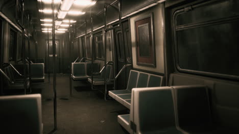 subway wagon is empty because of the coronavirus outbreak in the city