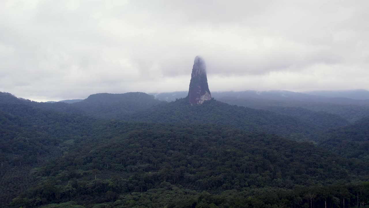 Pico Cão Grande, São Tomé — a dramatic volcanic plug rising from lush rainforest in Obô Natural Park, an iconic African landmark