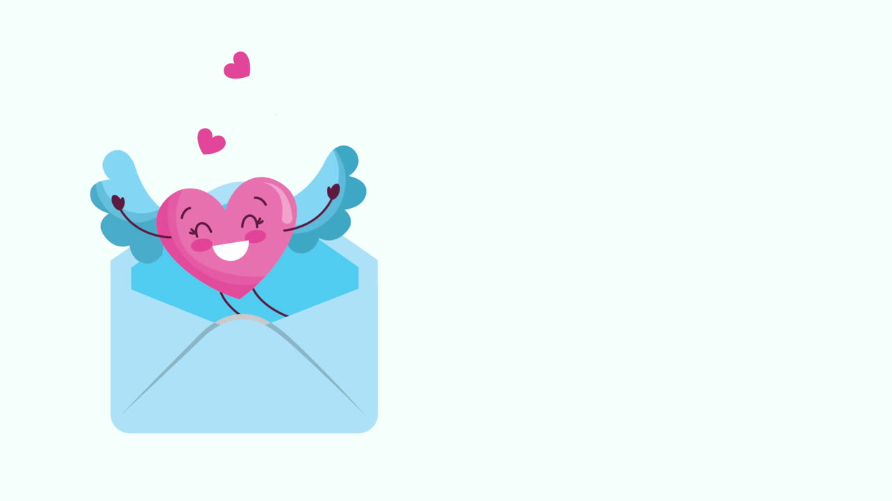 tarjeta de san valentín con corazón de amor en el carácter del sobre