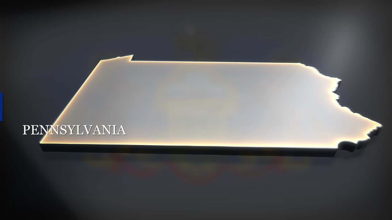 mapa animado en 3d de pensilvania