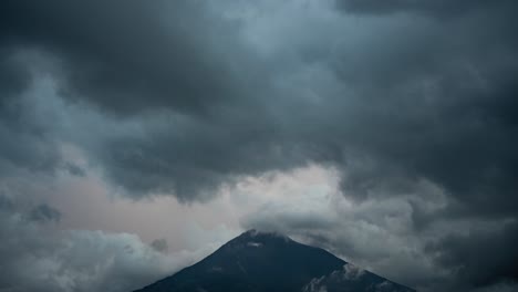 lightning and storm over volcan de agua in guatemala - timelapse