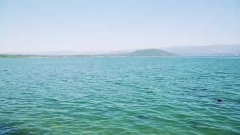 the coeur d'alene lake outside the city where a lumber operation where timber was cut next to the lake