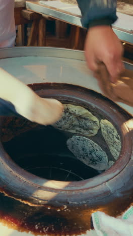 Preparing Tandoor Bread