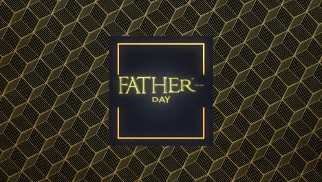 Animation-text-Fathers-day-on-black-fashion-and-minimalism-background-with-gold-shapes