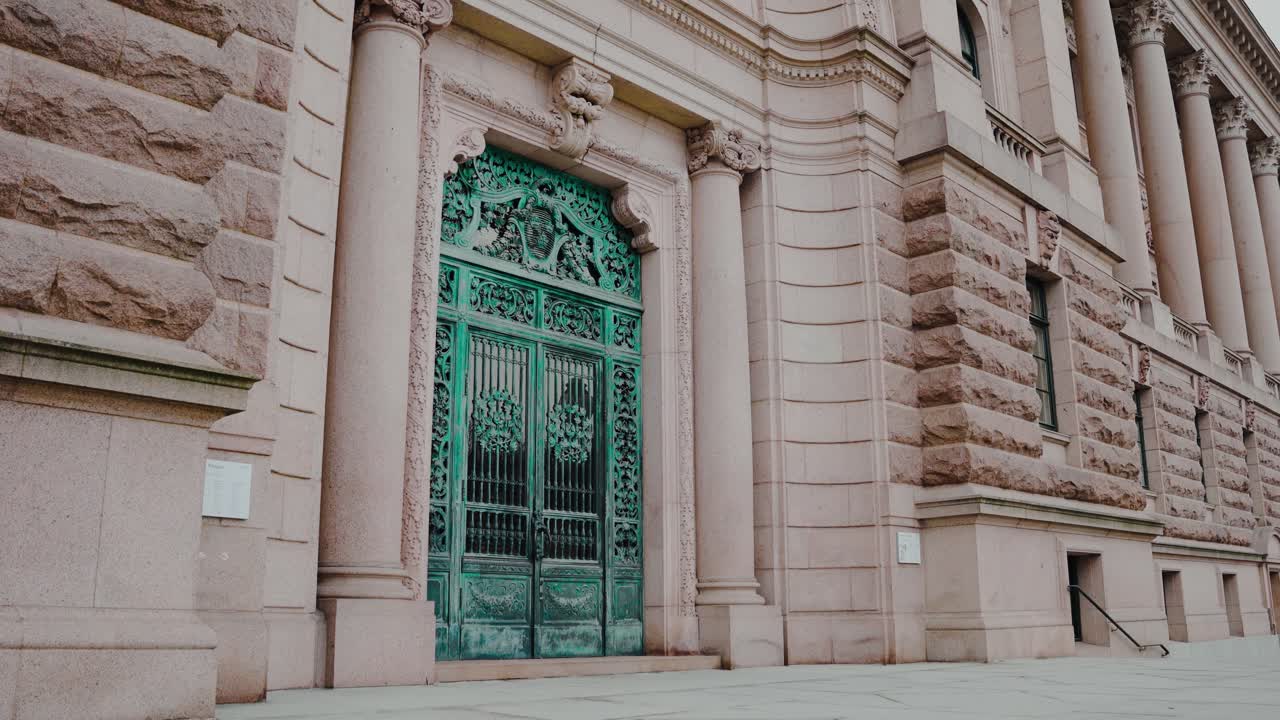Close up of entrance to East Parliament Building