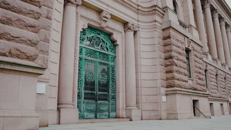 close up of entrance to east parliament building
