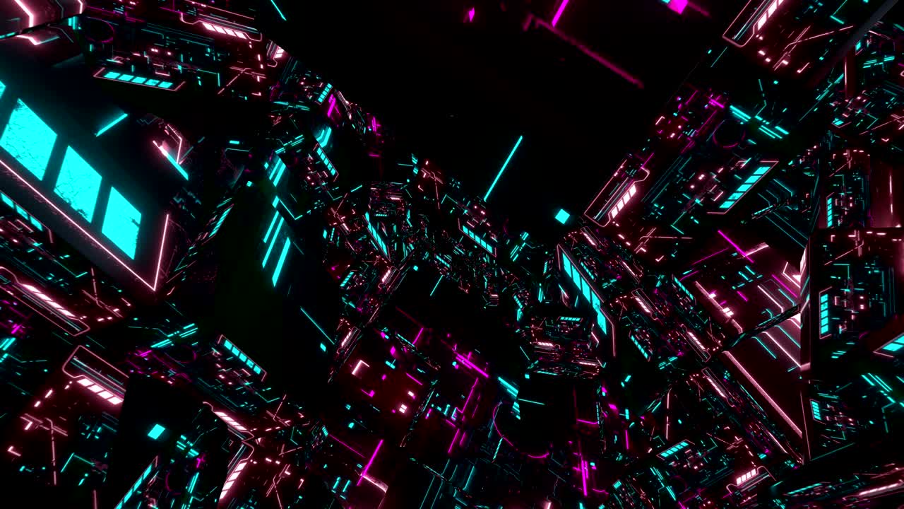Tunnel infinito astratto Cyberpunk 4K