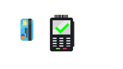 paying with contactless card concept, credit card terminal known as a pos or chip and pin machine