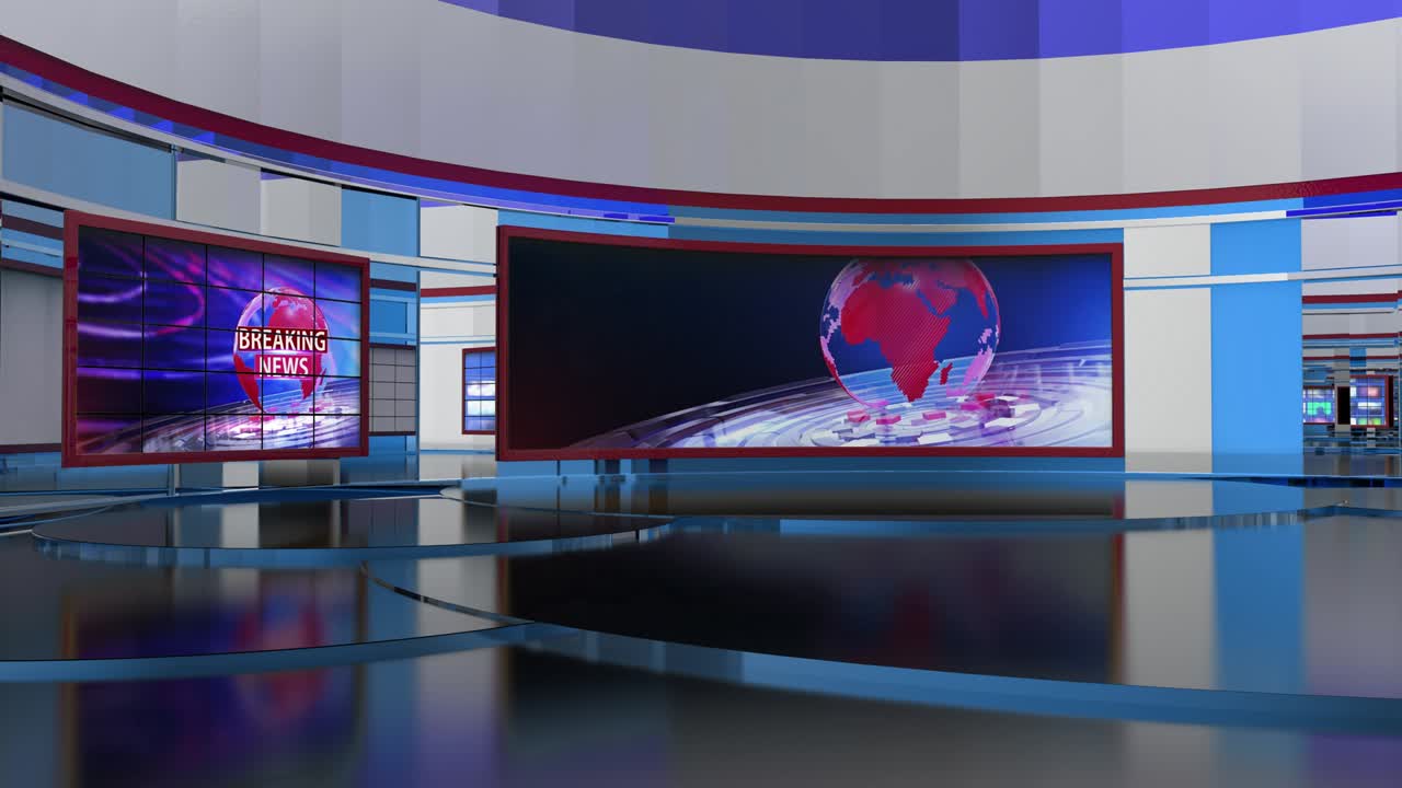 3d 가상 뉴스 스튜디오 배경 루프