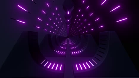 túnel de neón brillante púrpura