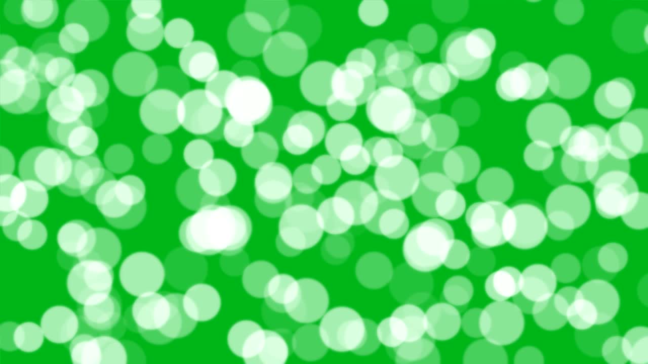 gráficos de movimiento de luces bokeh con fondo de pantalla verde