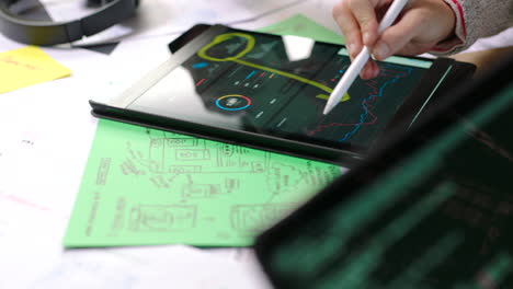 datos de planificación, tableta de trabajo