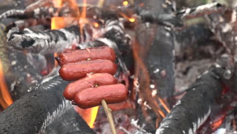 Grillwürste-Auf-Stäbchen