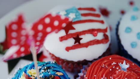 Close-up-of-decorated-cupcakes