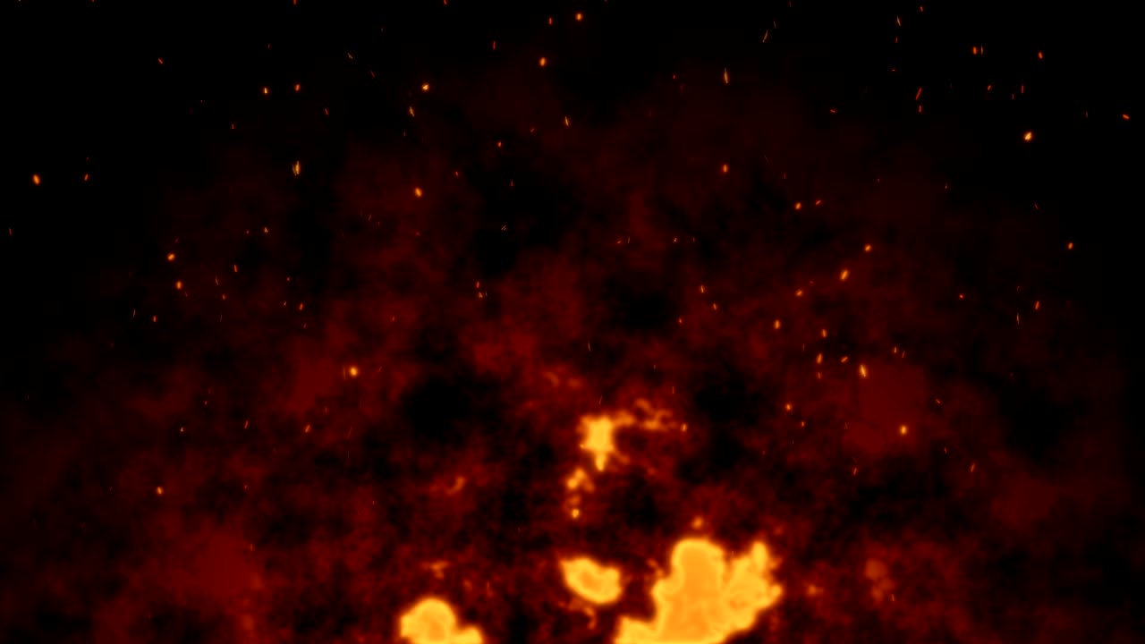 chispas de un fondo de fuego rojo con humo.