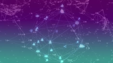 animación de la red de conexiones a través de iconos