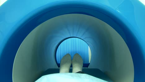 a patient moving out of mri scan machine