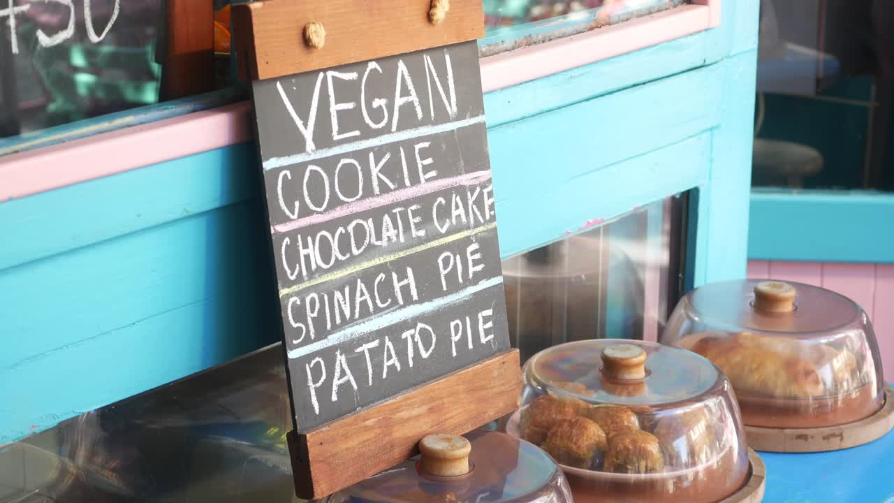 Vegan Bakery Menu Display