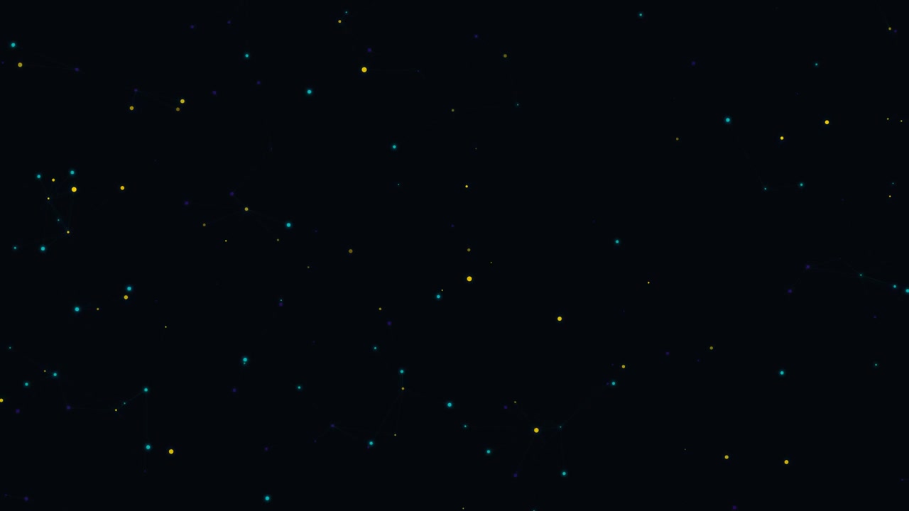 Abstract Digital Network Connection with Floating Glowing Particles