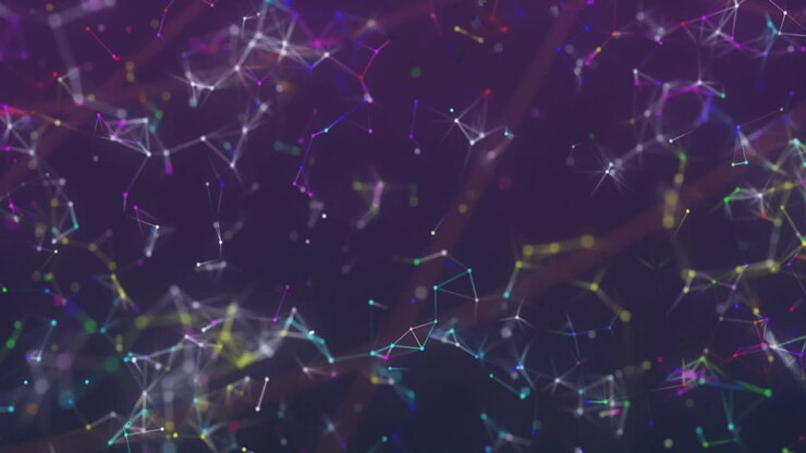 Animazione di forme colorate in movimento su sfondo nero
