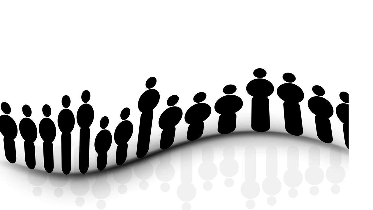Abstract Animation of Human Figures Moving in a Wave Pattern