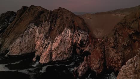 aerial shot of santa maria beach in lima, peru during sunset